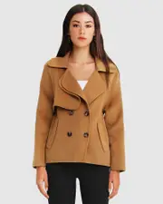 [Belle & Bloom] I'm Yours Wool Blend Peacoat - Camel