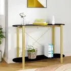 Black Console Table 110cm Engineered Wood Modern Design Entryway Furniture