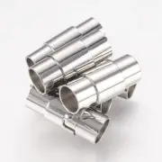 10 Pcs 304 Stainless Steel Column Magnetic Closure Magnetic Screw Clasps 18x7mm