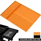 Grill Side Shelf Mat Silicone Griddle Tool Mat with 8 Slot Anti-Slip Grill Zq