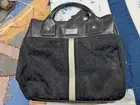 Tommy Hilfiger Black Signature Jacquard Fabric Handbag Purse NWT