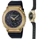 【CASIO 卡西歐】G-SHOCK 時尚經典八角形農家橡樹金屬錶殼雙顯錶-黑金(GM-S2100GB-1A 情侶錶)