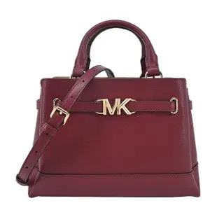 【Michael Kors】REED荔枝紋手提/斜背兩用包(中/酒紅)