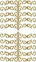 10 Pieces Metallic Embroidered Iron on Patch Vine Border Lace Applique Long Scroll Motif for Wedding Bridal Gown Dress Pillow Sewing Accessories Embellishment (Gold)