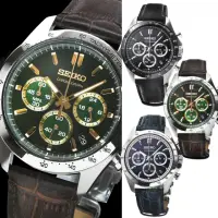 在飛比找momo購物網優惠-【SEIKO 精工】精工 DAYTONA 三眼計時皮帶錶-多