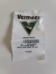 120878001 Vermeer Fitting-4M Hollow Hex Plug