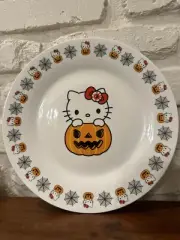 Hello Kitty Halloween 10.5" Dinner Plate pumpkin eyeball spider web Set Of 4
