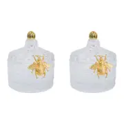 2PK LVD Glass Chloe Trinket Box Storage Decor Round 10cm - Clear