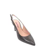 Mariano Paoletti 211c BLack Leather Slingbacks Heels Pointy Pumps 36.5 / US 6.5