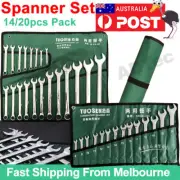 6-32mm Spanner Set Open Box Combination Metric Open Ring+Roll Pouch 20PCS