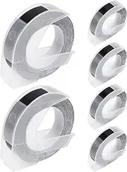 Aswalling 6 Pcs Label Tape Compatible with Embossing Label Tape for Label Maker 1880 E-101 9mm x