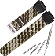 [MCXGL] Nylon watch strap for Casio AE1200WH AE-1000 SGW-300H SGW-400 AQ-S810W 18mm Men's Replacement Leather Watch band stainless steel ring