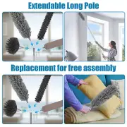 6Pcs Cleaning Duster Kit with Extension Long Handle Bendable Feather◩♙