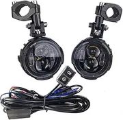 Indicators Flowing Turn Signal Motorcycle Fog Lights Led Auxiliary Driving Lamp Moto Headlight Spotlights 100W Wired Switch Dual Color Turn Signal Indicator
