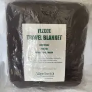 Magellan’s Fleece Travel Blanket New 58 X 37 Inches Brown Airline With Pocket