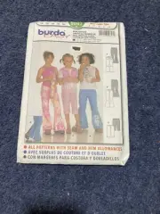 Burda 9897 Girls 6-10 Flare Pants Patterns & Knee Length Pants Factory Fold