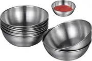 8 Pcs Stainless Steel Sauce Dishes,Dipping Bowl Dish Bowl, Salad Ketchup Dipping Bowl, Dipping Tray, Stainless Steel Butter Condiment, Mini Appetizer Tray for Home, Restaurant,