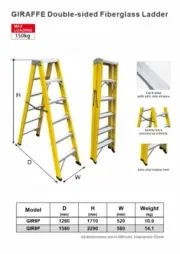 GIRAFFE 8-STEP DOUBLE SIDED A-FRAME FIBERGLASS LADDER