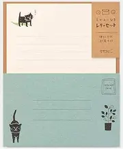 Midori 91802542 Letter Set, Cat Pattern
