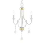 Livex Lighting 41273 Glendale 3 Light 14"W Crystal Pendant - White