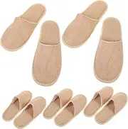 SOESFOUFU Unisex Disposable Slippers 10pcs Linen Slippers Arch Support for Indoor Use
