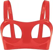 [GRRKDFQ] Women's Lingerie Sets Open Cup Bra Tops Straps Bare Open Top