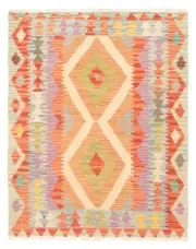 Vintage Hand Woven Carpet 2'8" x 3'5" Traditional Wool Kilim Rug