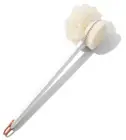 2 in 1 Shower Body Brush with Loofah Sponge & Bristles Back Scrubber