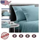 Luxurious 400 TC Egyptian Cotton 4 PC Sheet Set for RV King - Light Blue Solid