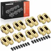 A-Premium 16Pcs Aluminum Shaft Mount Rocker Arms Kit with Needle Bearings Compatible with Chevy SBC(Small Block) 350, 1.6 Ratio