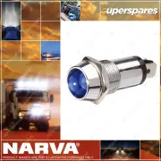 Narva 12 Volt Chrome Pilot Lamp Switch With Blue LED Indicator Signal Light