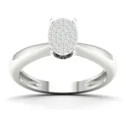 10K White Gold Diamond Engagement Wedding Ring Size 6 (0.1ct/SI2,H-I)