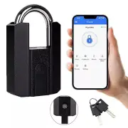 Smart Waterproof Bluetooth Fingerprint Padlock Heavy Duty Locker Lock With 2Keys