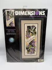 NEW DIMENSIONS 3189 HUMMINGBIRD WELCOME 7"x18" STAMPED CROSS STITCH KIT