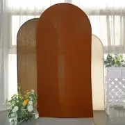 3 MIXED NATURAL Matte Fitted Spandex Round Top Arch Backdrop STAND COVERS Set