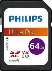 Scheda SDXC Philips 64GB Classe 10, UHS-I U3, 4K