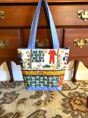 Handmade Country Chic Quilted Purse or Tote Bag with Lining & Zip Closure