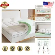 Dual Layer 4'' Gel Infused Memory Foam Twin Mattress Topper for Back Pain Relief
