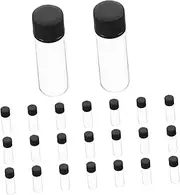 ULTECHNOVO 5ml Flat Bottom Glass Bottles with Threaded Caps 100pcs Science Lab Sample Bottles Sturdy