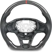 Steering Wheel, Carbon Wheel, Leather Steering, Compatible with Ford Transit Tourneo Custom 2017 to 2022, vehicle steering wheel replacement
