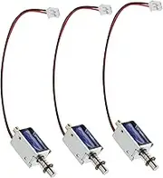 Open Frame Solenoid Electromagnet Push Pull Type 3pcs Mini Magnets for Metal Projects