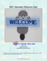 Manatee Welcome Sign- Plastic Canvas Pattern or Kit