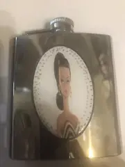 Retro Bronzina Black Barbie In Zebra Silver Flask - 6 fl. oz. Stainless Steel