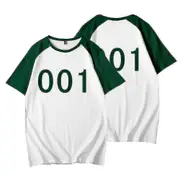 Squid Game Short Sleeve T-shirt Number Printed Top Cosplay 1 XXL