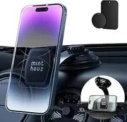 Minthouz Magnetic Car Phone Holder, 【6*N52 Super Strong Magnets】 Universal Dashboard Windshield Car Phone Mount for All iPhone 15/14/13/12 Pro Max, Samsung Android【Upgraded-Adjustable Arm】