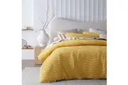 Vintage Design Homewares | Malvern Ochre Cotton | Quilt Cover Set | Single