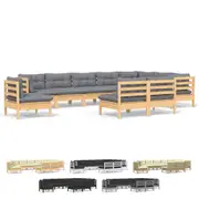 Garden Lounge Set Outdoor Sofa Furniture Wooden Patio Setting 10 Piece vidaXL