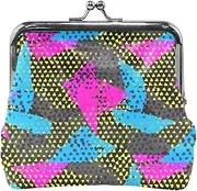[ODAWA] Coin Purses, Cute Dogs Bones Light Blue Kiss Lock Coin Change Wallet Purses Change Purse, Geometric, one size, Geometric