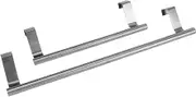 KONTONTY 2Pcs Seamless Towel Rack Punch Bathroom Storage Organizer Stylish Silver Bath Shelf for Towels Items Easy Installation Stable Design
