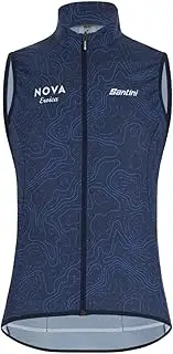 Santini(サンティーニ) Arte Wind Jacket Eroica Nebula Men's Cycling Jacket, Blue